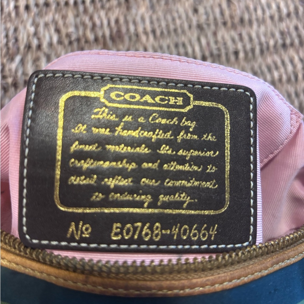 COACH LEGACY STRIPED DOUBLE HEADER KISSLOCK RAINBOW POUCH MINI SHOULDER BAG - Picture 8 of 14